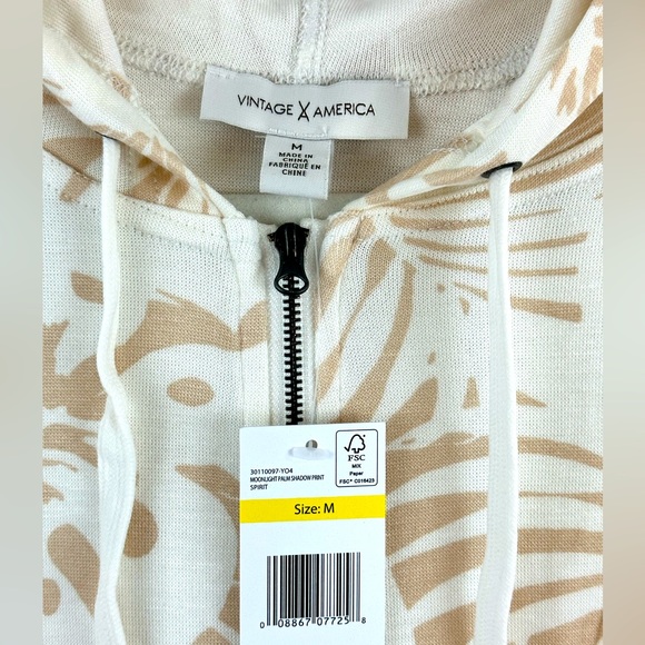 Vintage X America Moonlight Psalm Shadow Print Hooded Zip Front Sweatshi… - Picture 3 of 9